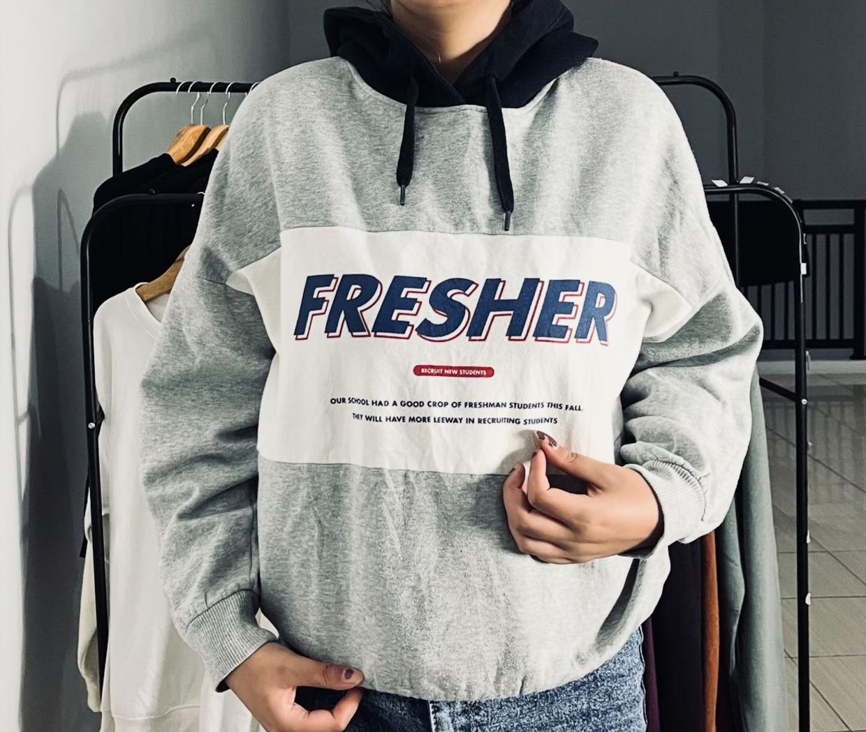 Spao Vintage Hoody Pria gray, foto 2