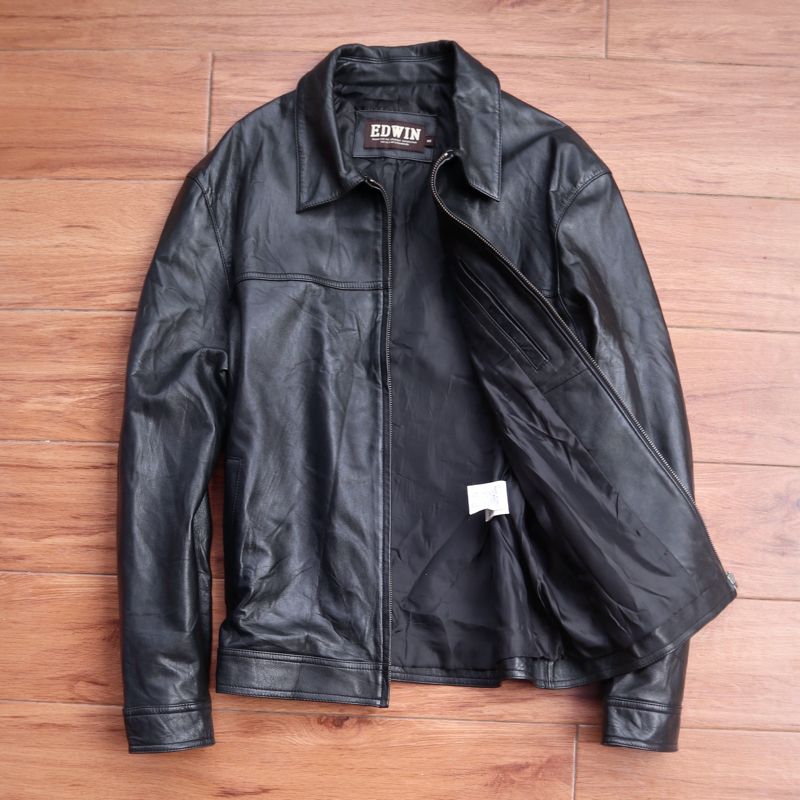 Biker Casual Leather jacket Pria black, foto 5