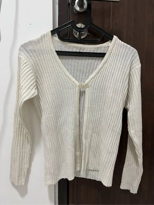 Coquette Casual Cardigan Wanita white