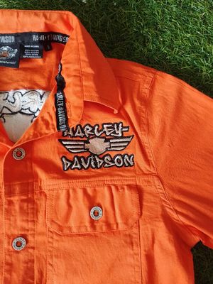 Biker Shirt Wanita orange