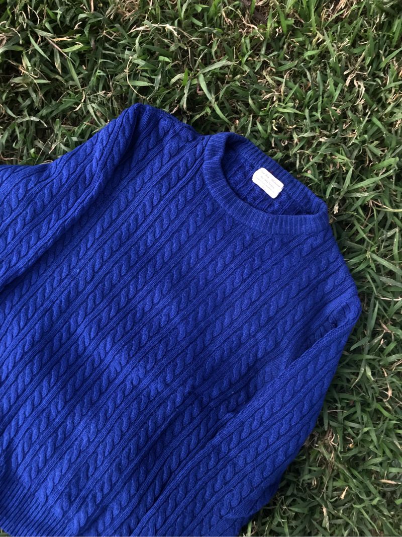 Minimalist Casual Sweater Pria blue, foto 2