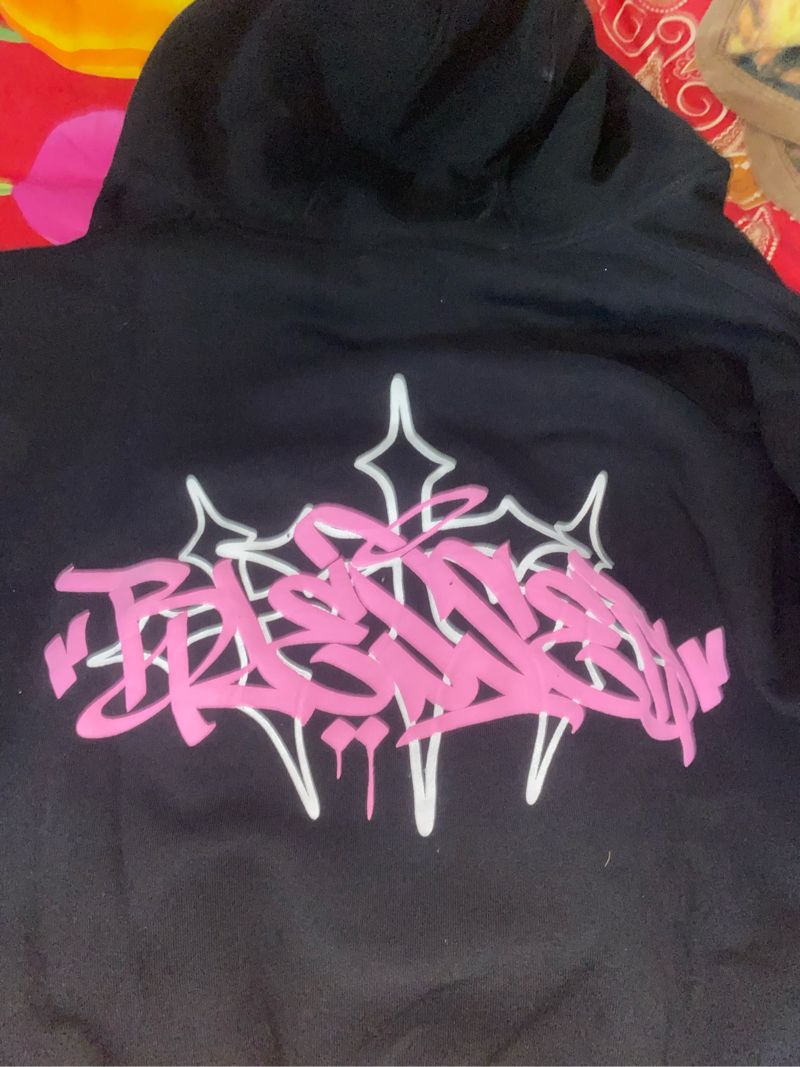 Y2K Hoody Pria pink black, foto 2
