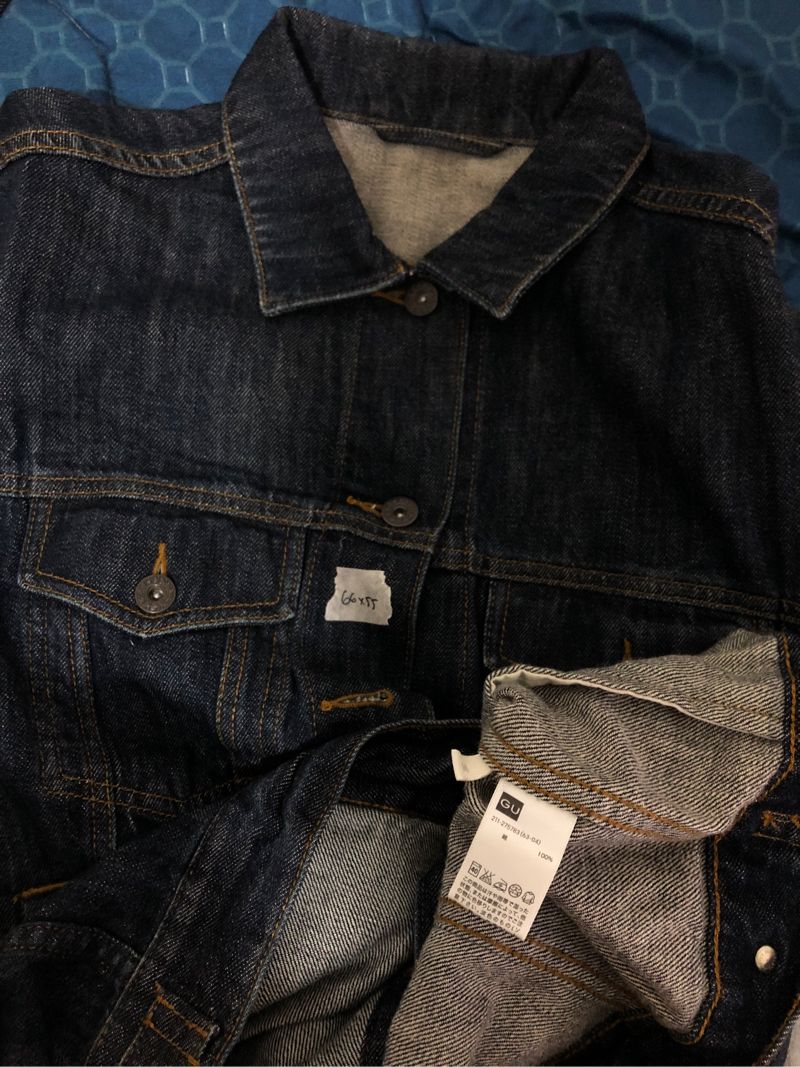 GU Y2K Casual Denim jacket Pria navy, foto 5