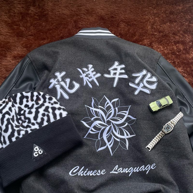 Grunge Indie Bomber jacket Pria black, foto 5