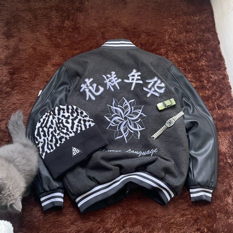 Grunge Indie Bomber jacket Pria black, foto 2