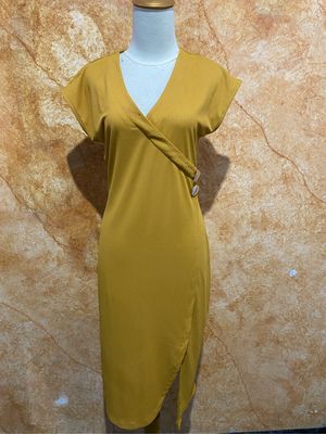 Vintage Bodycon dress Wanita orange