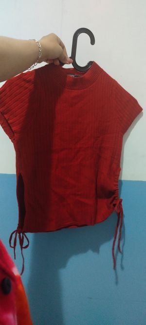 Streetwear Cami top Wanita burgundy red