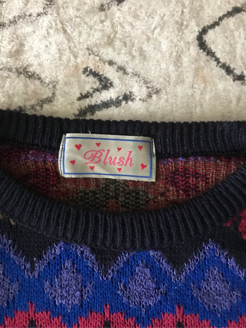 Vintage Y2K Sweater Pria blue, foto 3