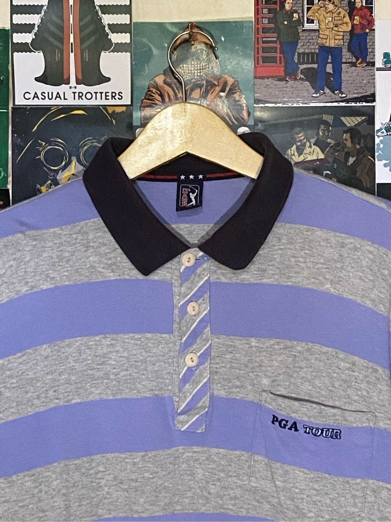 Minimalist Polo shirt Pria gray blue, foto 4