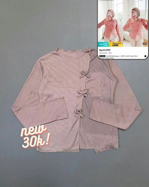 Vintage Minimalist Blouse Wanita pink