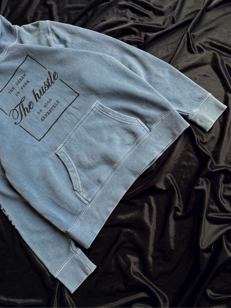 Vintage Hoody Pria blue, foto 5