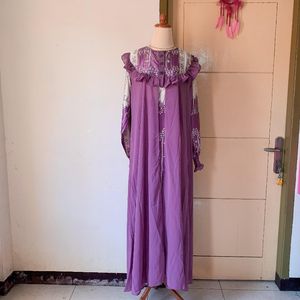 Muslim Maxi dress Wanita purple