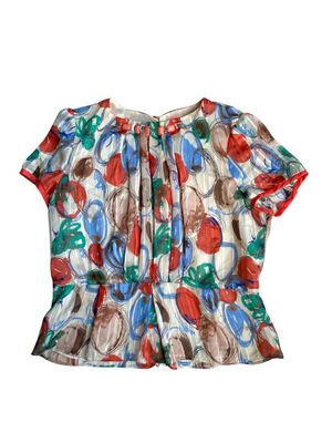 Crocodile Coquette Casual Blouse Wanita red blue