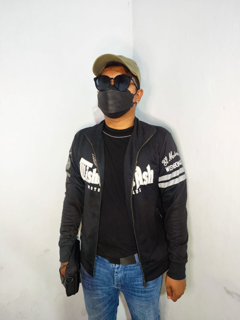 Vintage Biker Track jacket Pria white black, foto 2