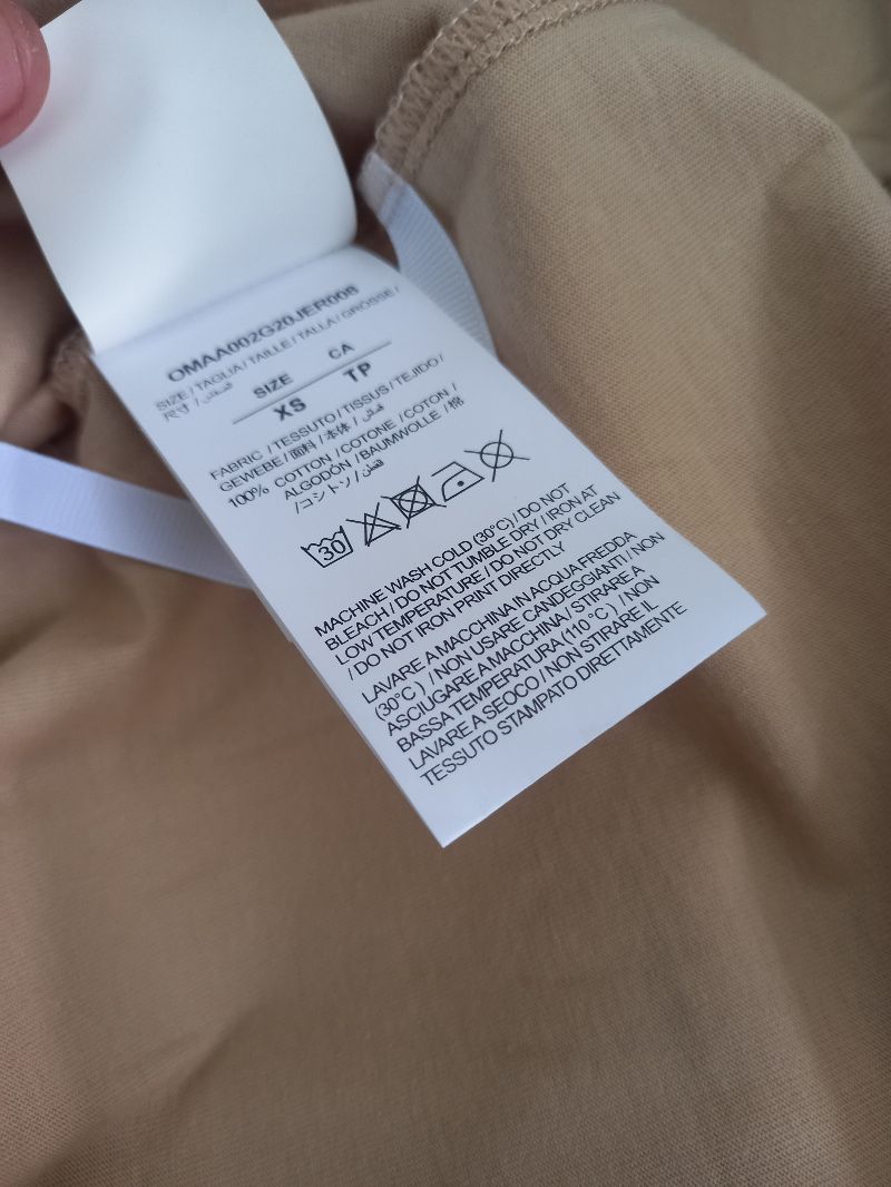 Off-White Casual T-shirt Pria tan, foto 4