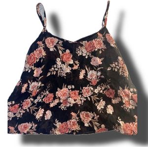 Forever 21 Cottagecore Crop top Wanita pink black
