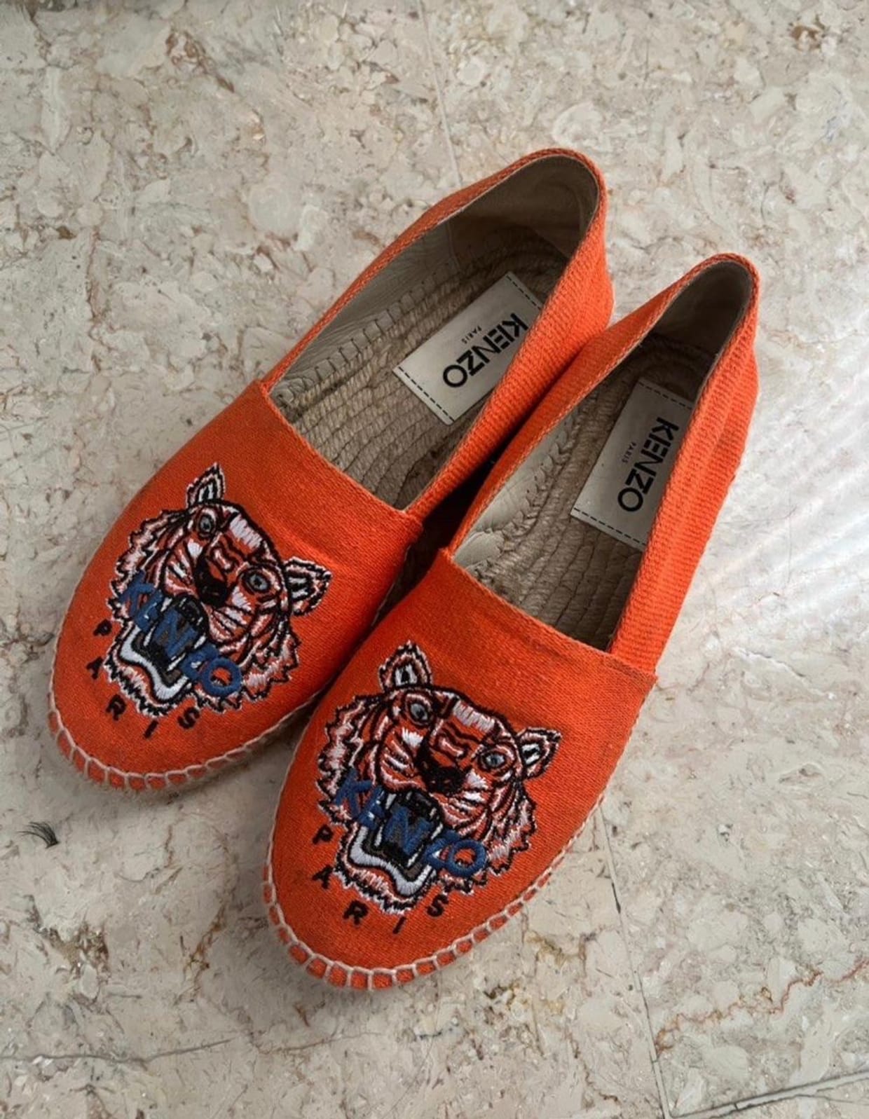 Kenzo Vintage Indie Flat Wanita tan orange Preloved