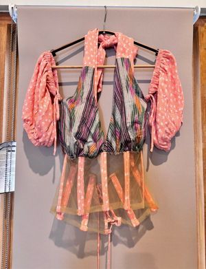 Fairy Blouse Wanita pink orange
