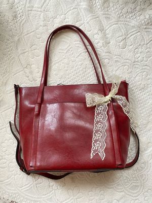 Minimalist Casual Tote bag Wanita burgundy