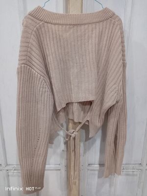 Vintage Casual Sweater Wanita cream