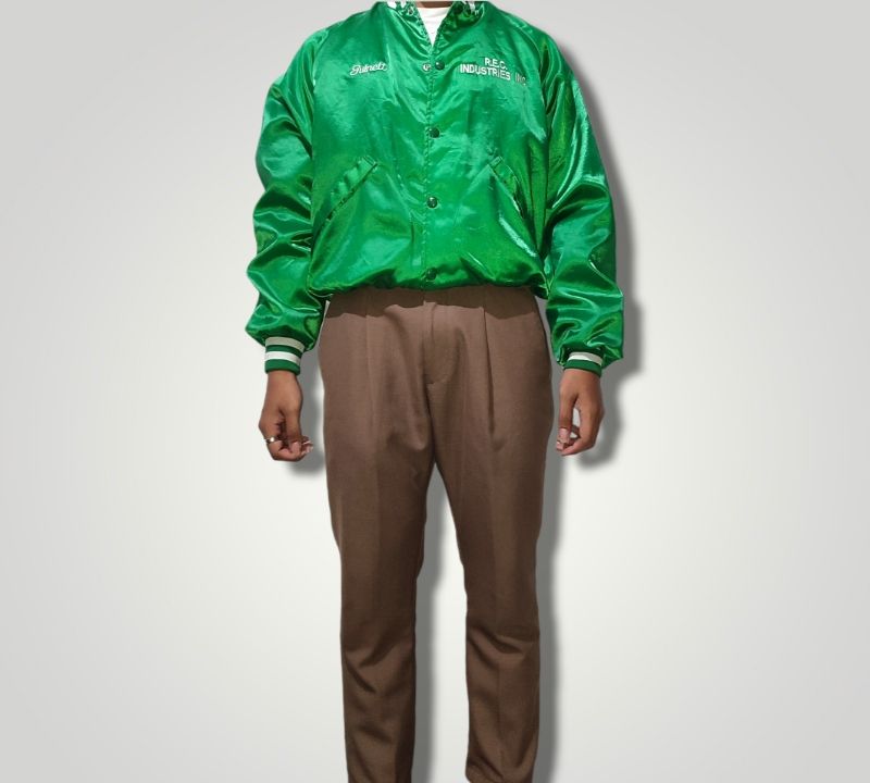 Vintage Bomber jacket Pria green, foto 4