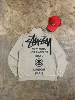 Stussy Vintage Streetwear Track jacket Pria tan
