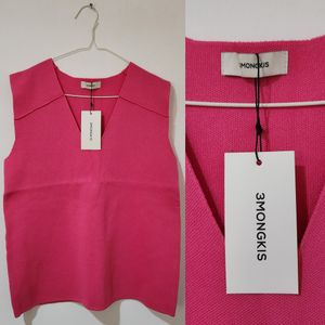 3MONGKIS Y2K Coquette Vest Wanita pink