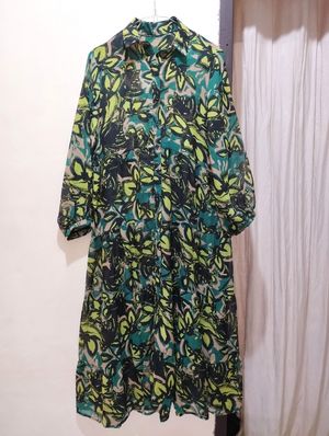 Casual Midi dress Wanita multicolor