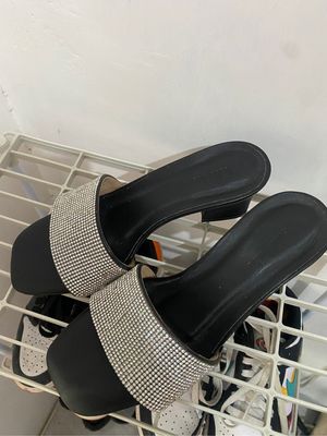 Luxury Heels Wanita silver black