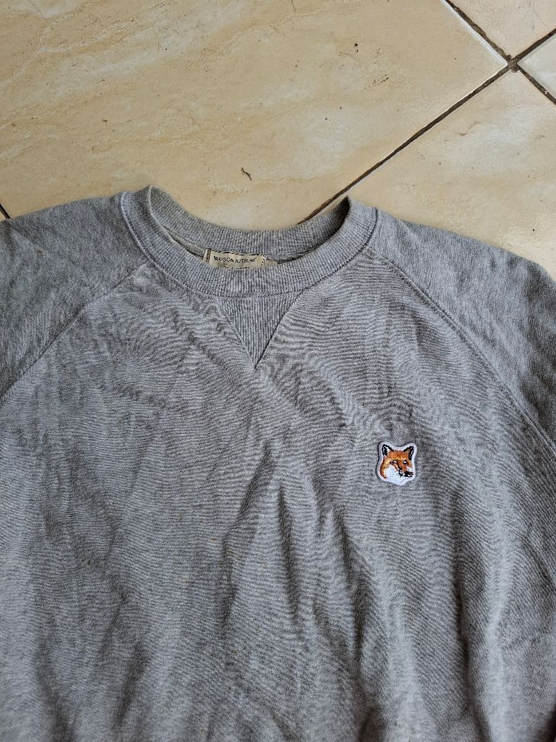 Maison Kitsuné Casual Sweatshirt Pria gray, foto 3