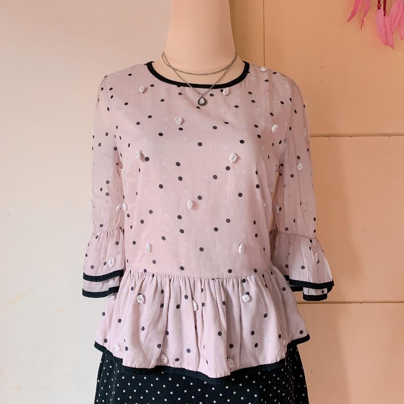 Coquette Blouse Wanita pink, foto 2