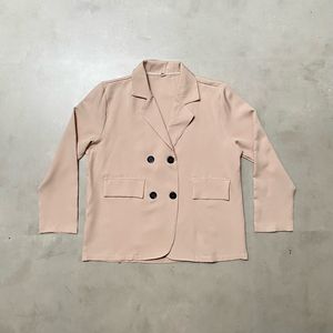 Minimalist Blazer Wanita pink cream