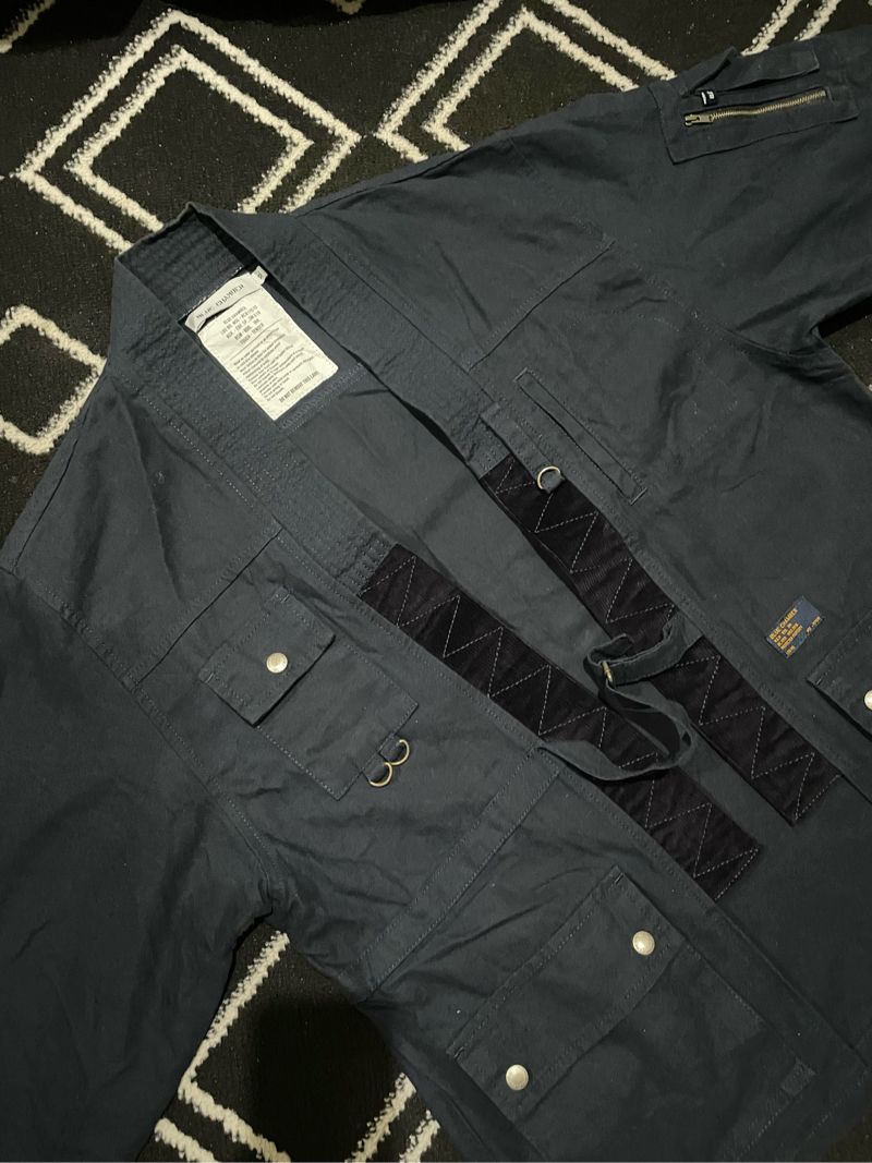 Y2K Kimono Pria navy, foto 2