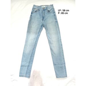 Bershka Casual High waisted jeans Wanita blue