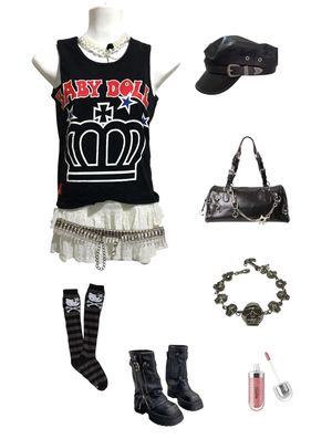 Grunge Emo Jumper Pria white black
