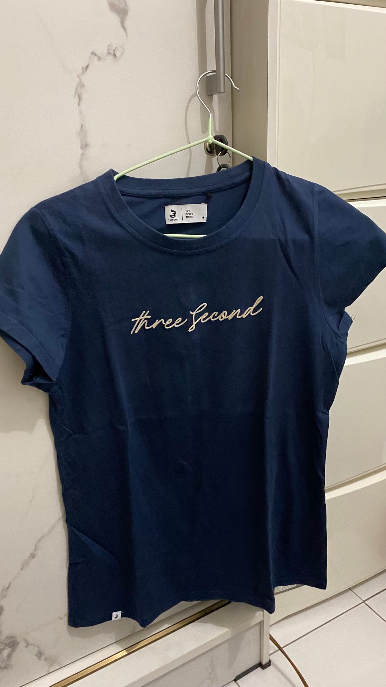 3 Second Casual T-shirt Wanita navy