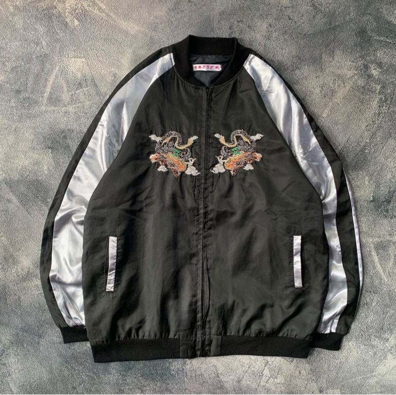 Vintage Bomber jacket Pria black, foto 2