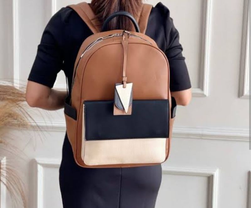 Original Zara Small Backpack ZARA Casual Backpack Wanita Brown