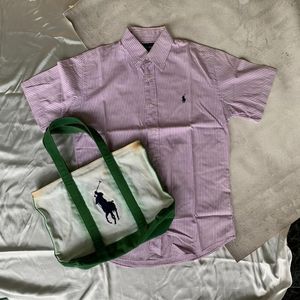 Polo Ralph Lauren Luxury Shirt dress Wanita pink