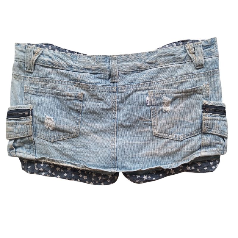 Goth Emo Short Wanita white navy, foto 2