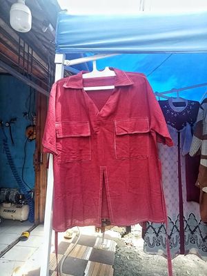 Casual T-shirt Wanita burgundy