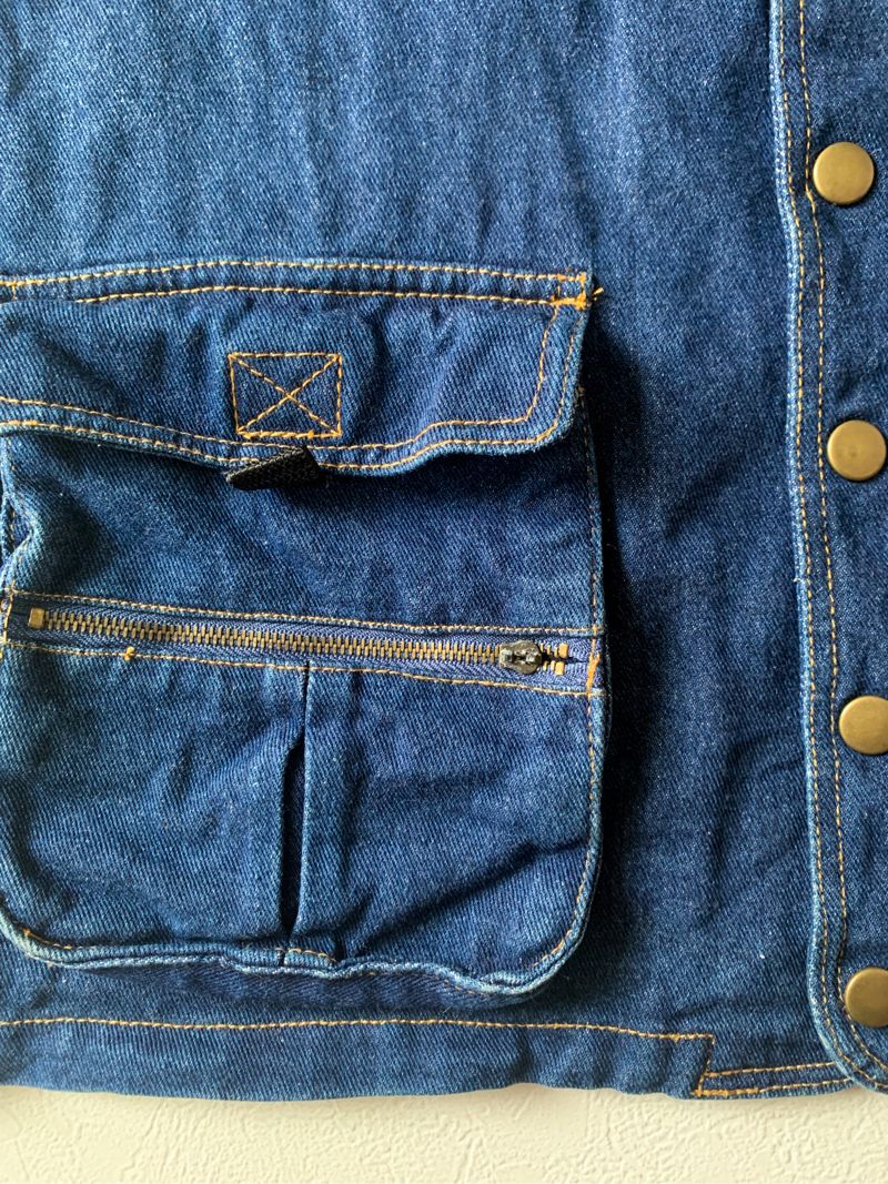 Biker Casual Denim jacket Pria navy, foto 4
