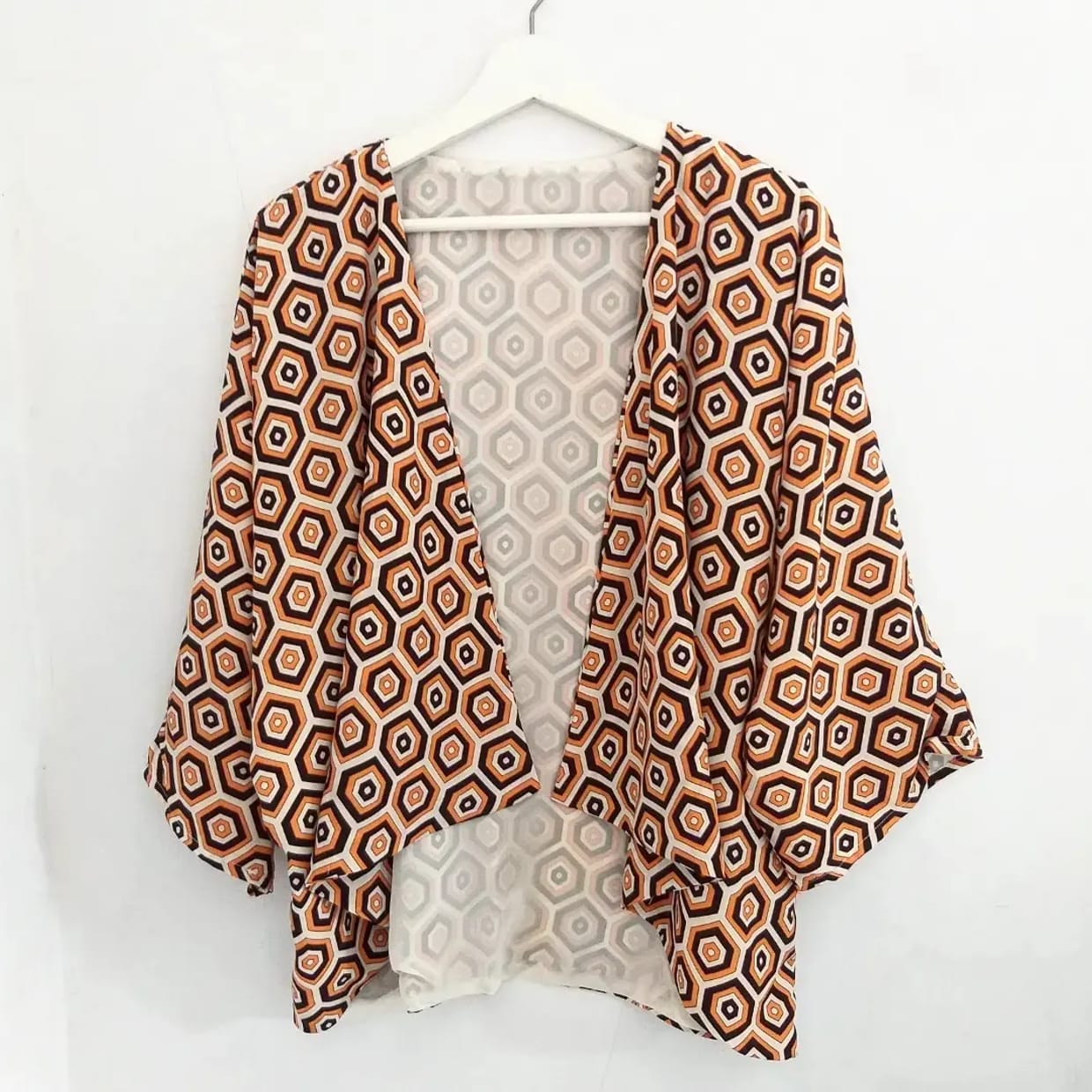 Blouse Wanita brown orange, foto 2