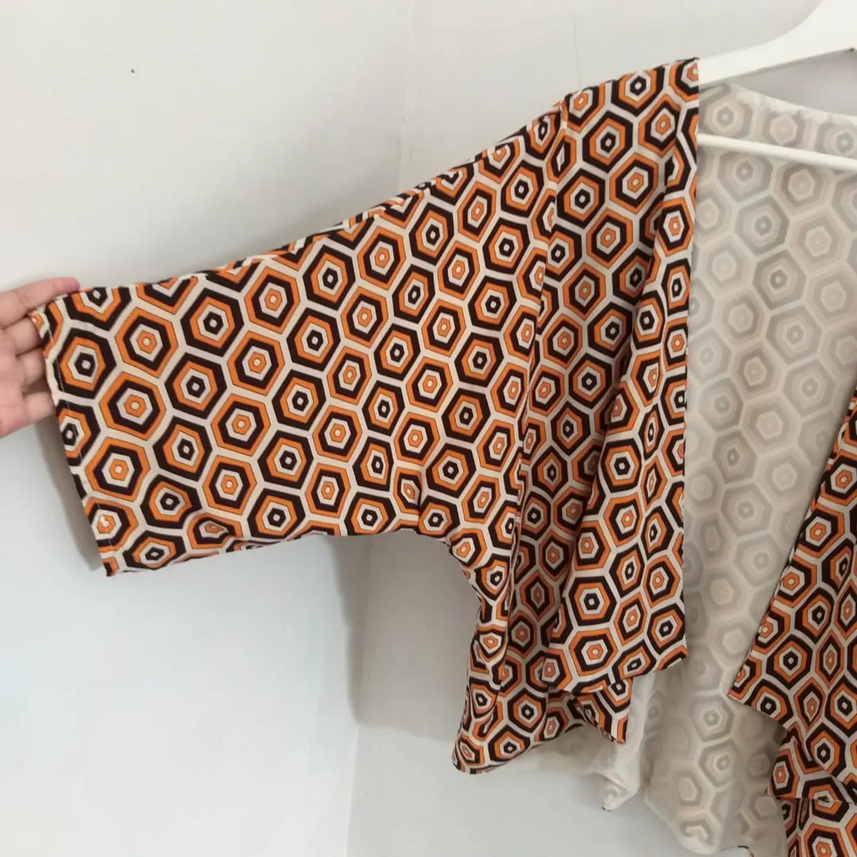 Blouse Wanita brown orange, foto 5