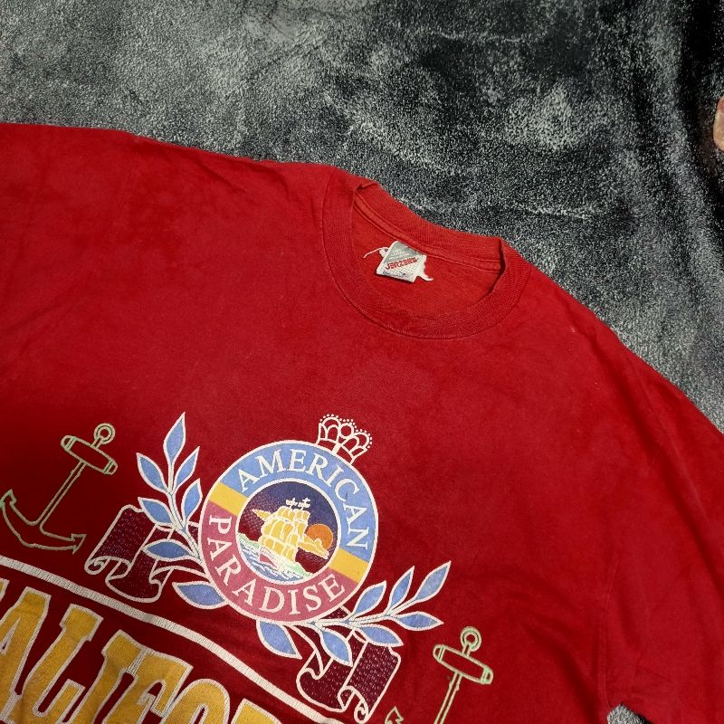 Jerzees Vintage T-shirt Pria red, foto 2
