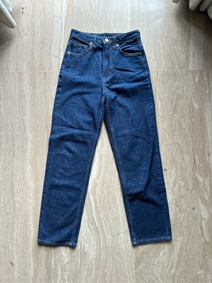 H&M Vintage Casual High waisted jeans Wanita navy brown