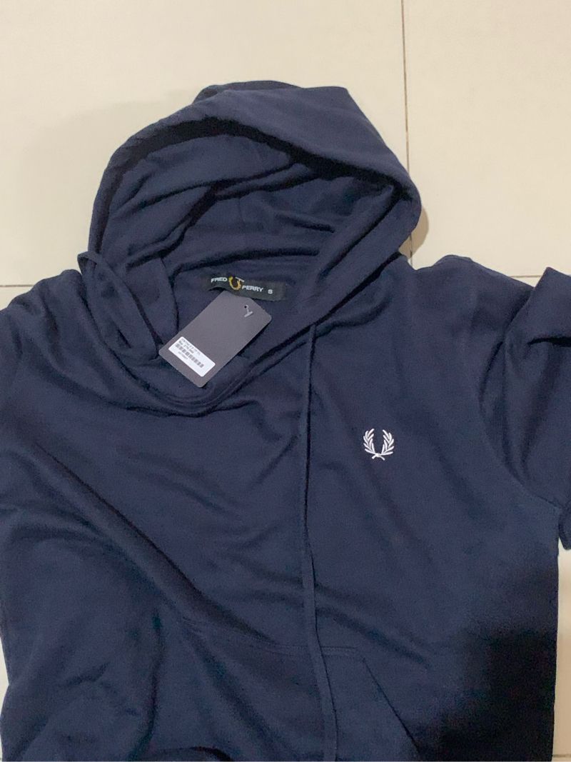 Fred Perry Casual Hoody Pria navy, foto 4