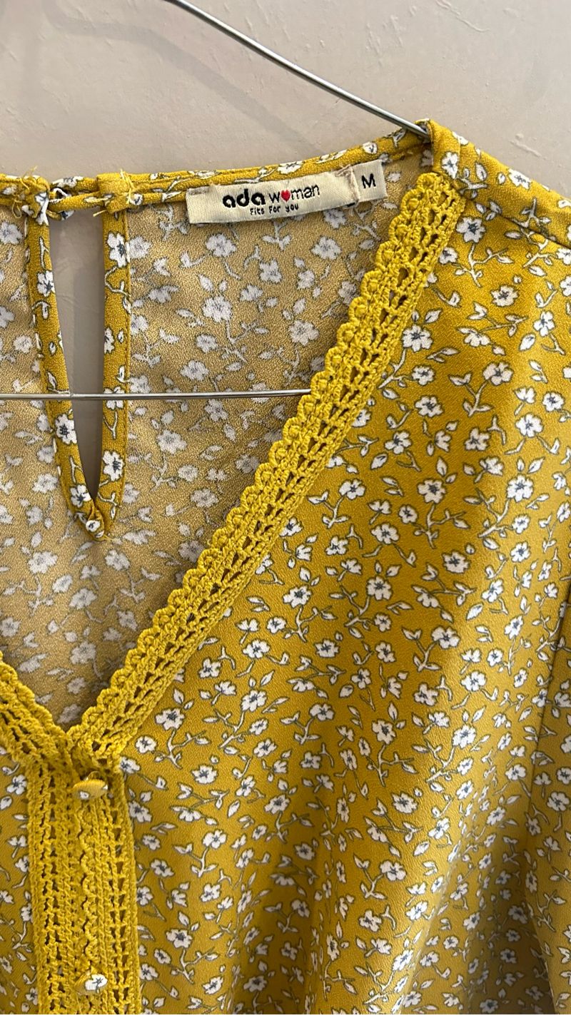 Minimalist Blouse Wanita yellow, foto 4