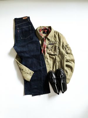 Streetwear Y2K Denim jacket Pria green