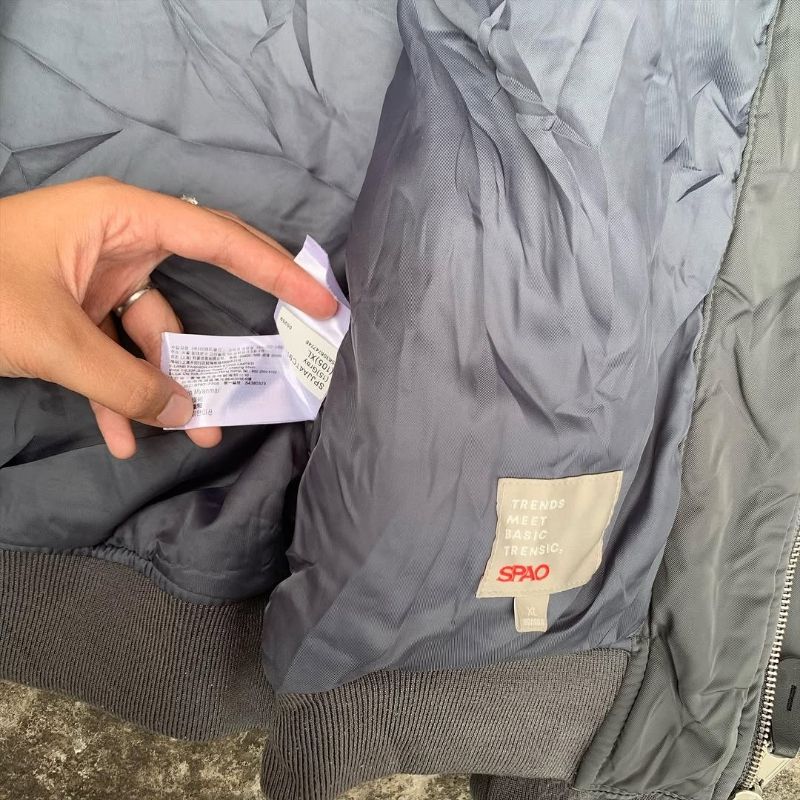 Spao Minimalist Bomber jacket Pria gray, foto 6